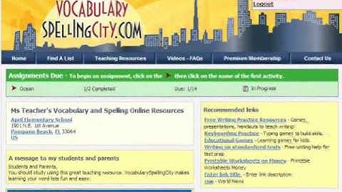Assignments Overview - VocabularySpellingCity