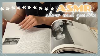 asmr | destressing slow page turning ✨ thick glossy pages (no finger licking) no talking