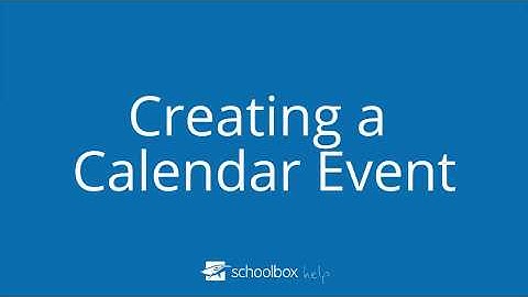 Creating a Calendar Event