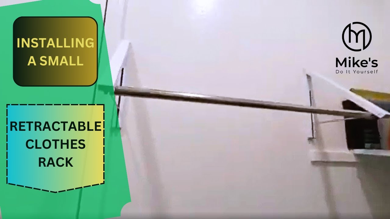Retractable Clothes Rack Install - YouTube