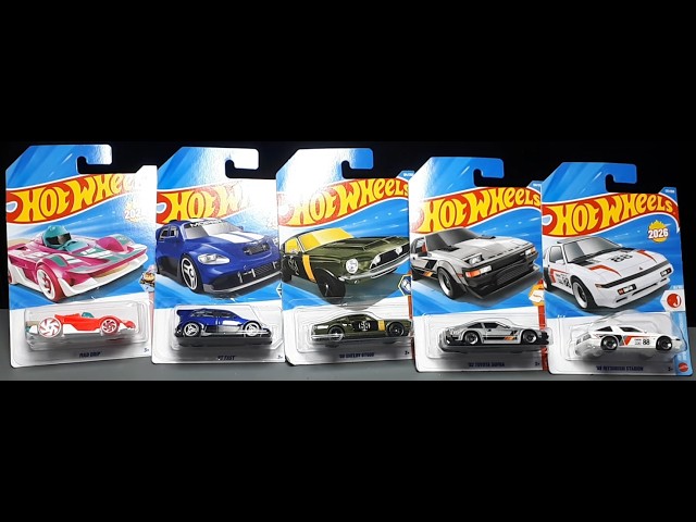 5x Mix HotWheels 2026J Mad Drip PT Fast 68 Shelby GT500 82 Supra