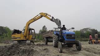 Sonalika DI-35 Rx Tractor Loading by Jcb In Mud | ALT Powertrac | Tractor Fully loaded trolley