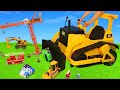 Traktör, Arabalar çizgi film, Ekskavatör ve Yeni - Itfaiyeci oyuncak Excavator Toys