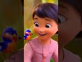 Bird sits on shoulder of girl and start singing #ai #follow2explore #birds