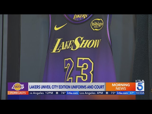 Lakers unveil City Edition uniforms, new-look court - YouTube