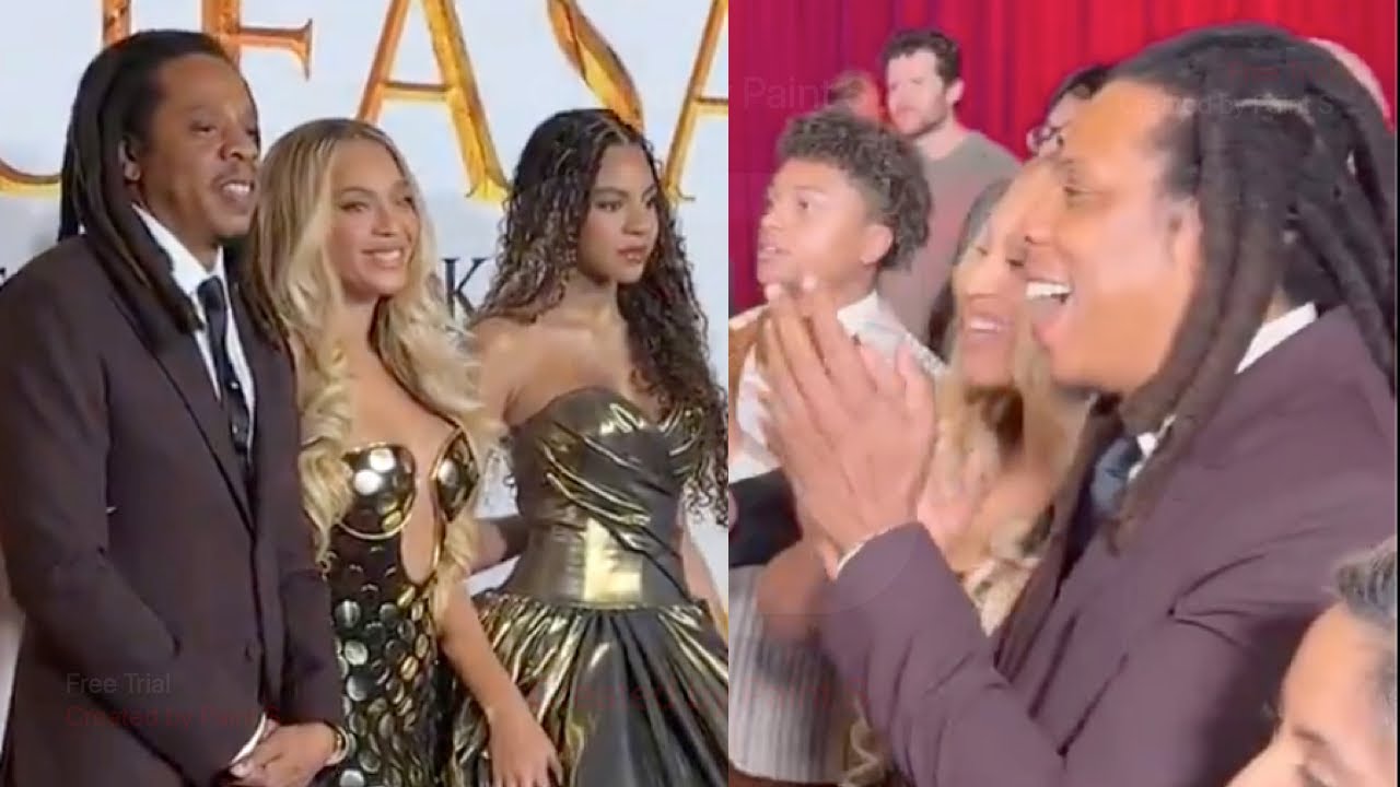 Beyonce, Jay Z React To Blue Ivy's 'Mufasa' Red Carpet Debut - YouTube