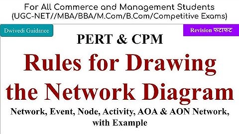 Rules for Drawing the Network Diagram, PERT and CPM, AOA, AON, Event, activity, Node, OR, Qtm