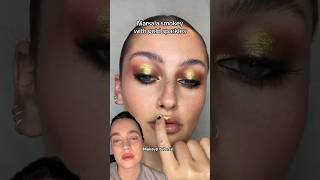 Marsala makeup with gold sparkles, makeup tutorial