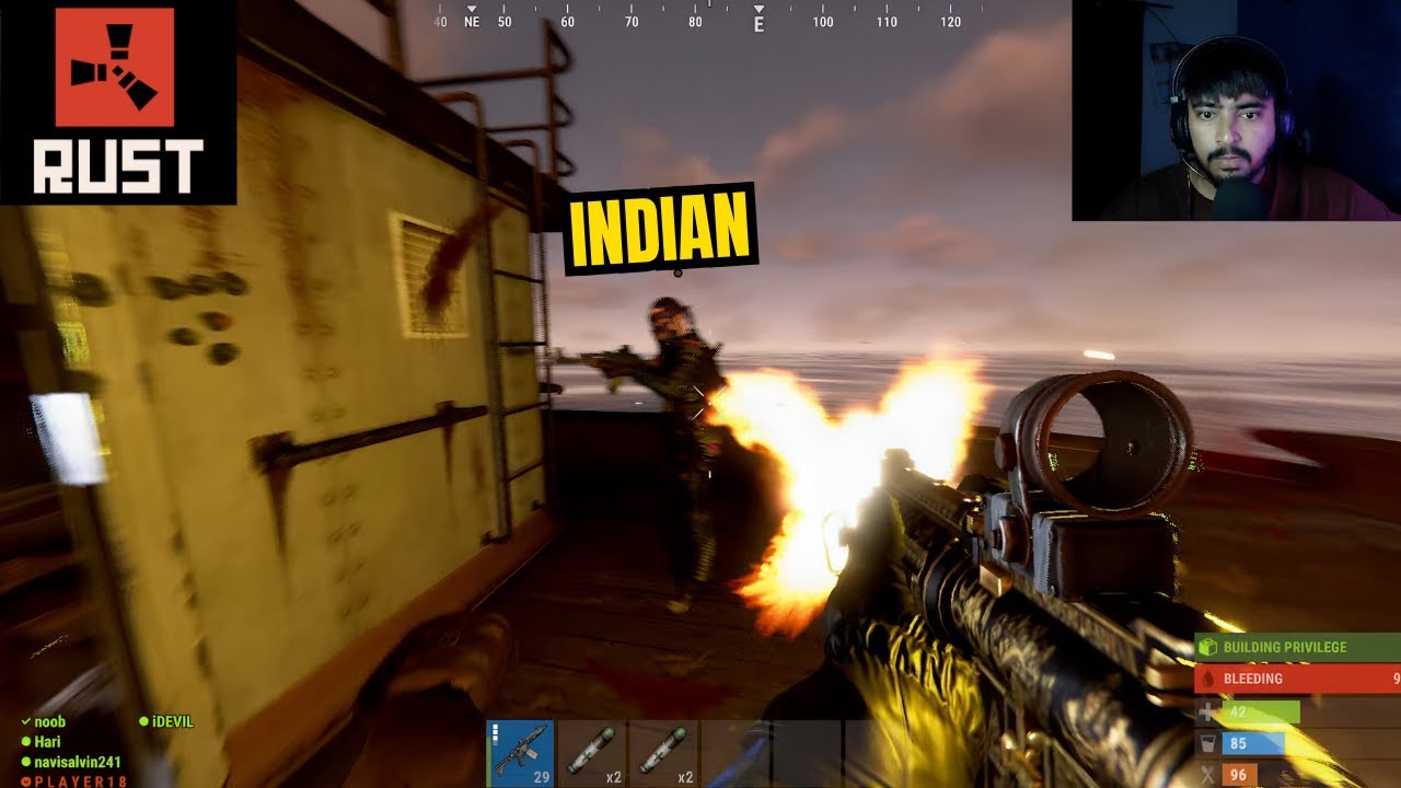 Indian Gamer Clutch in Rust Official Server | Navi salvin - YouTube