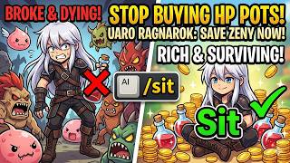 UARO Ragnarok - How to Save Zeny & Level Faster! Learned /sit Command