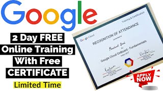 Google Free Online Training Course | Google Free Certification Courses | Cloud OnBoard Register
