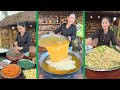 Mommy Sros Cook Egg in pan, stir fry cooked rice with green bean - Cooking with Sros