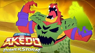 Dino Rage Rampage | AKEDO: Powerstorm | Cartoons for Kids | WildBrain Superheroes