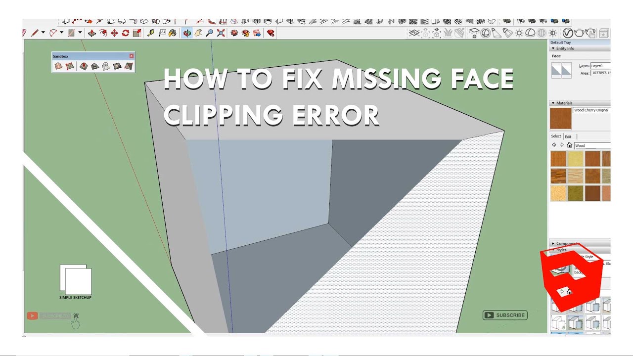 HOW TO FIX MISSING FACE , CLIPPING ERROR - SKETCHUP TUTORIAL - YouTube
