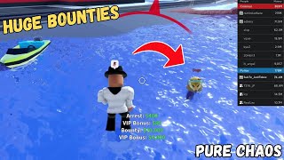 Arresting the Most Chaotic High Bounty Rich Jailbreak server.. (Roblox Jailbreak)