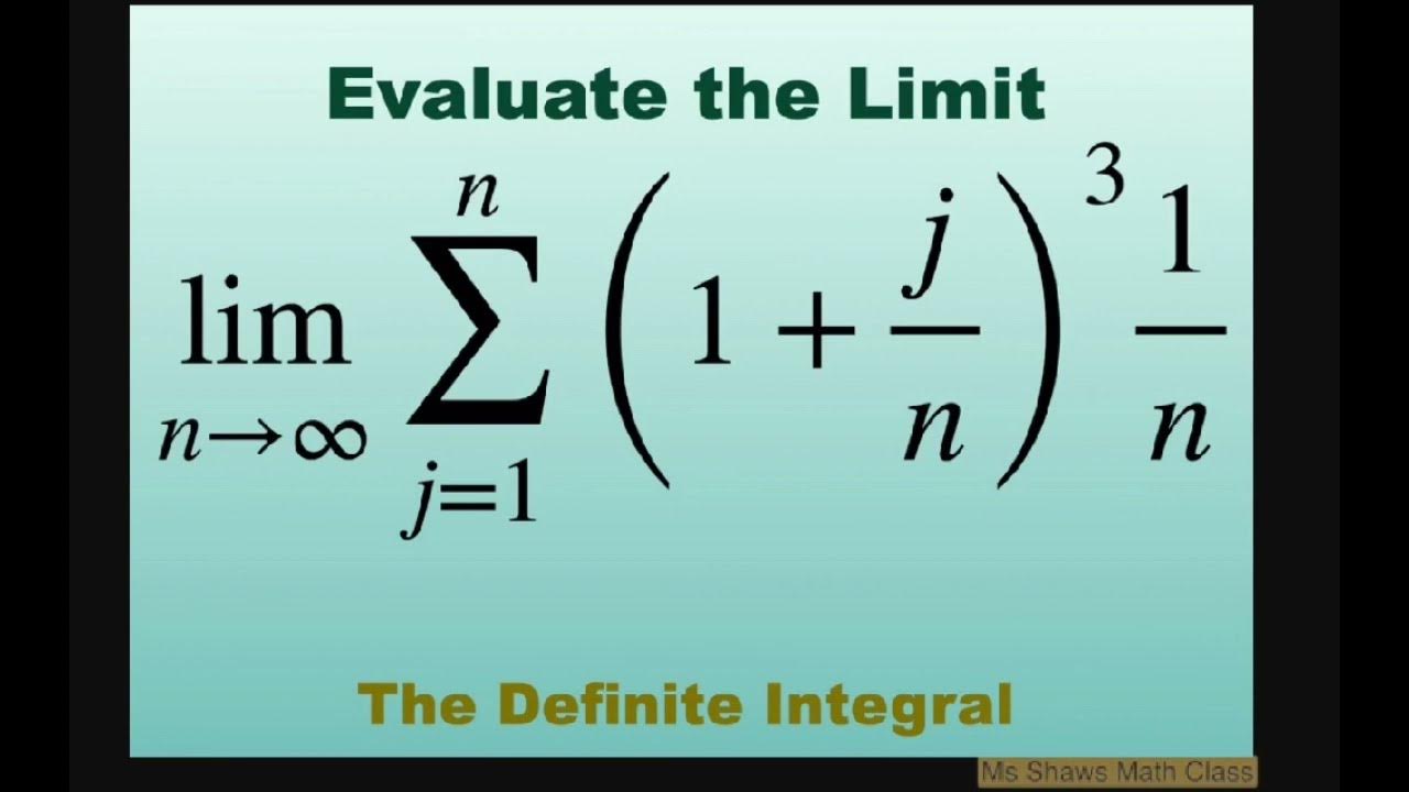 Evaluate the limit as n approaches infinity for sum of (1+ j/n)^3 1/n ...