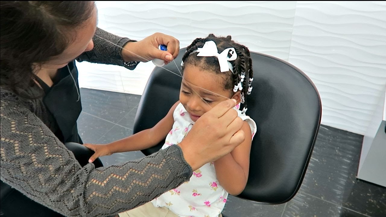 Threading a BABY'S EYEBROWS! YouTube