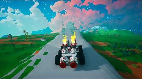 Astroneer Creative Test - Add thrusters to rover and drive up a ramp.  What could happen?