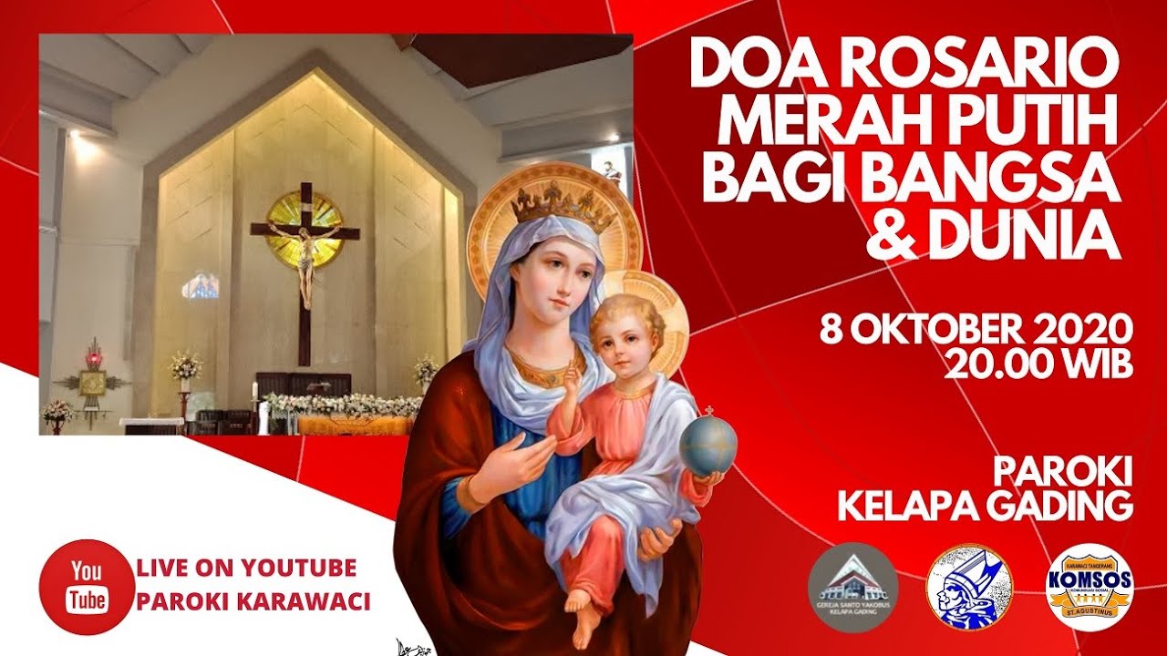 DOA ROSARIO MERAH PUTIH HARI KE-8, 8 OKTOBER 2020 - YouTube