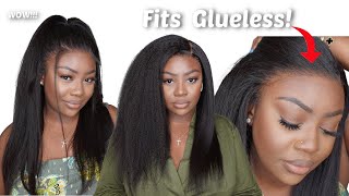🔥 Natural Hair SILK PRESS 😱 DITCH THE SALON  NO BABY HAIR KINKY STRAIGHT WIG INSTALL screenshot 4