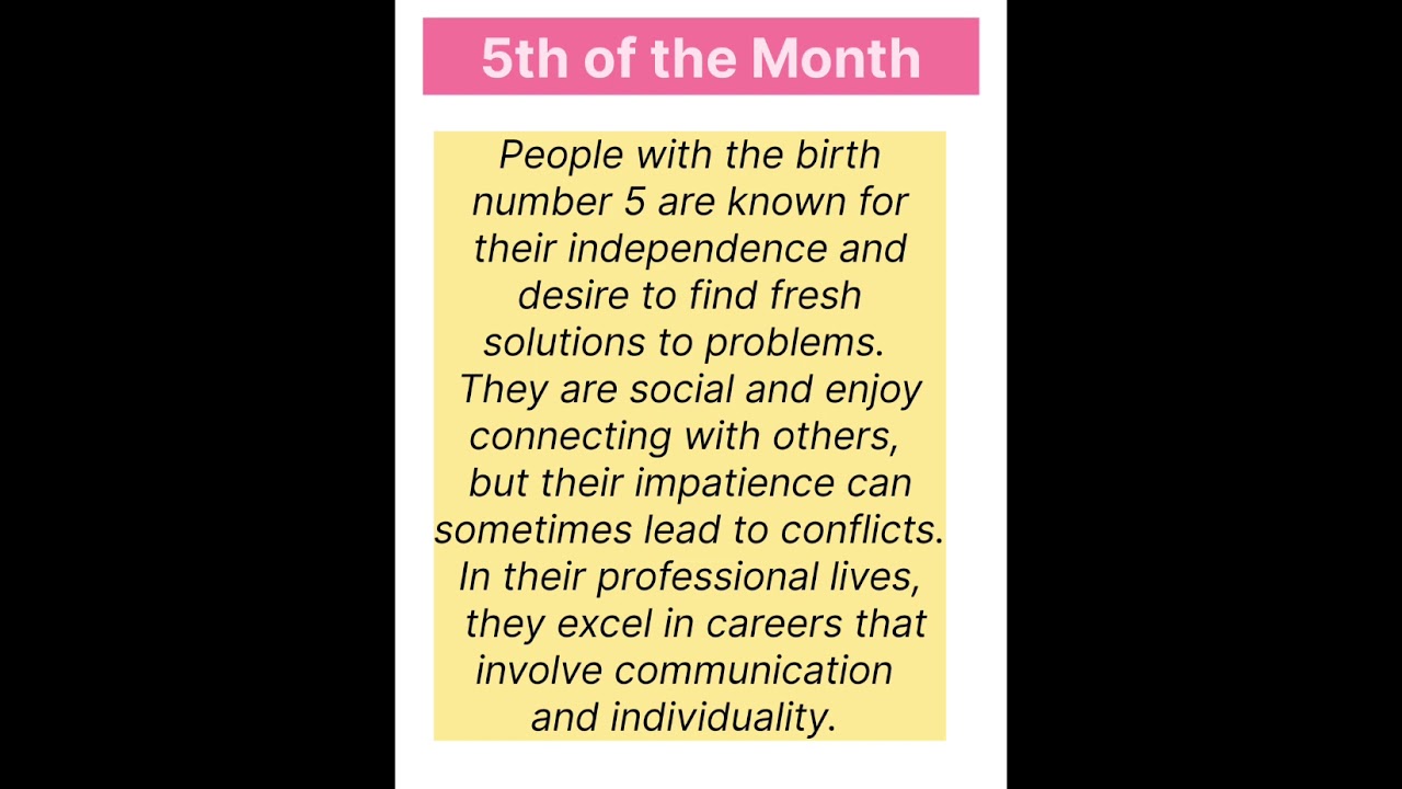 Birth Date || Birth Date 5 || 5 तारीख को पैदा होने वाले लोग || Advanced Numerology 