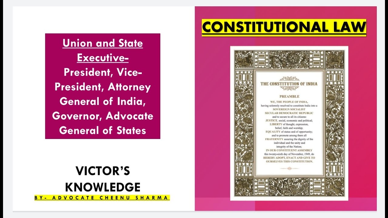 Union and State executive-Important MCQs( constitutional law,polity) CheenuSharma-For all govt exams