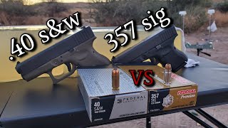 .40 s&w VS 357 sig in Ballistics Gel