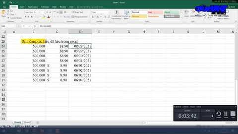 [TỰ HỌC TIN HỌC] ĐỊNH DẠNG CÁC KIỂU DỮ LIỆU TRONG EXCEL