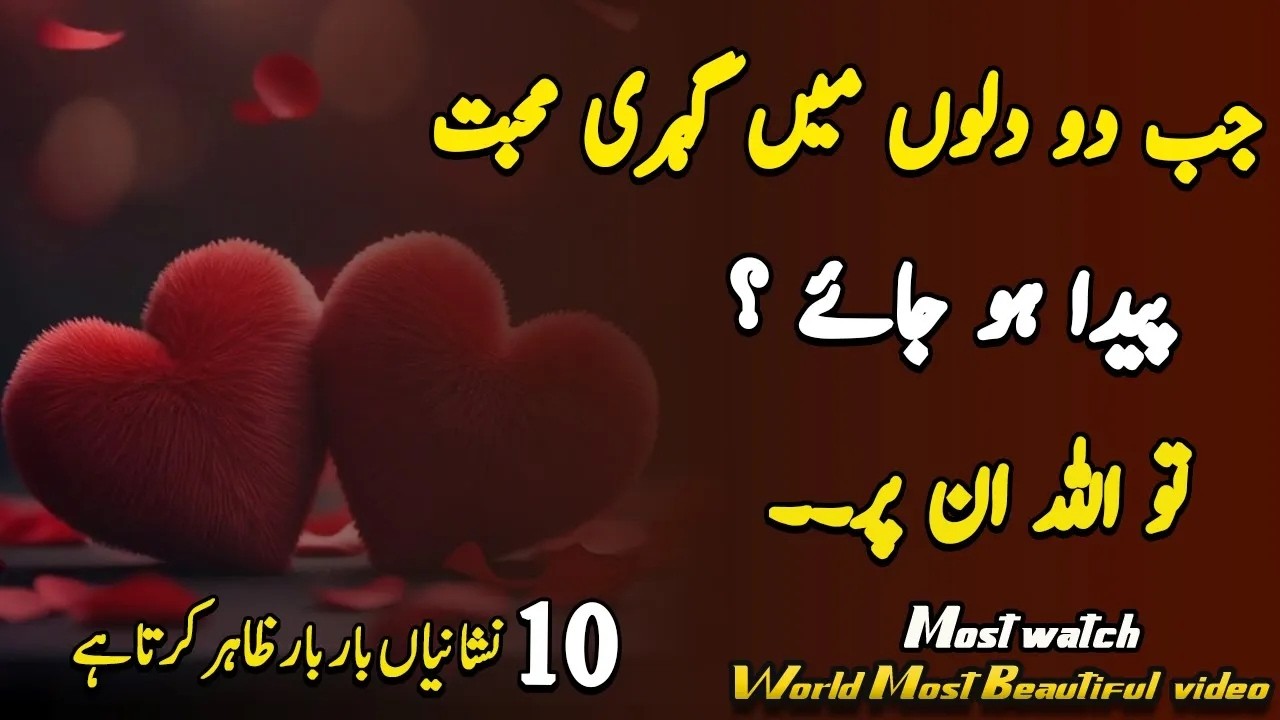 Jab 2 Dilo Ma Gahri muhabbat pda Ho Jay Tu Allah 10 nashaniyan| zahar karta hay |Best Islami Quotes|