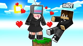 МАЙНКРАФТ НО ТВ ВУМЕН ВЛЮБИЛАСЬ В МЕНЯ НА ОДНОМ БЛОКЕ В МАЙНКРАФТЕ! ЕНОТИК TV WOMAN MINECRAFT