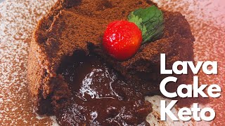 Pastel Volcán de Chocolate KETO  Lava cake libre de gluten y low carb