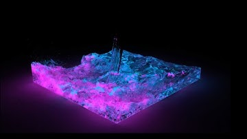 Colored Glowing Water Animation with Blender & Flip Fluids - Tutorial