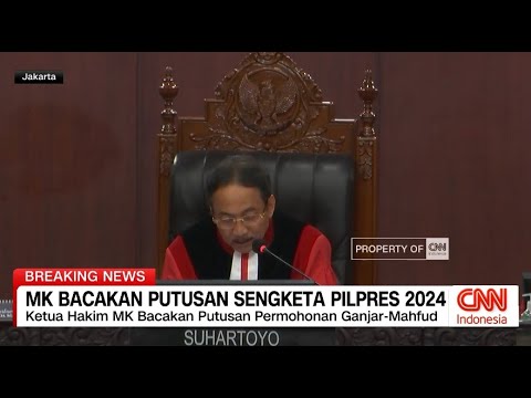 Sah! MK Tolak Gugatan Sengketa Pilpres 2024