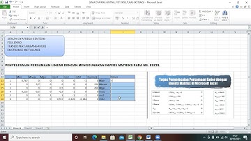 Menyelesaikan Persamaan Linear dengan Invers Matriks pada MS, Excel