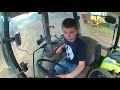 2020 10 Years old kid, drive and work with John Deere 5090M!!