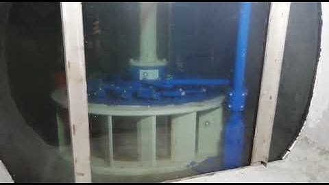 Aquarium window, Siapro Hydro micro Kaplan double regulated turbine 90 kW in operation