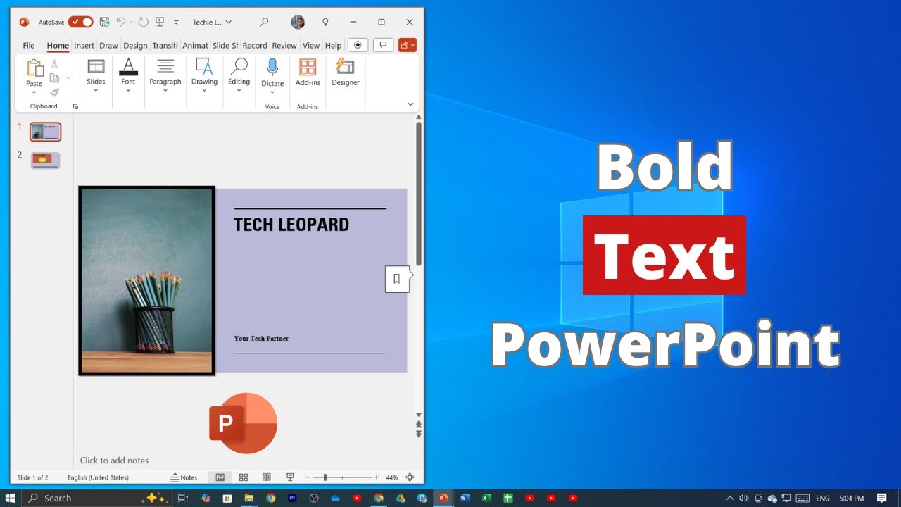 How to Bold Font on PowerPoint - YouTube