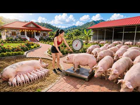 TIMELAPSE -- Mother Pig Gives Birth to a Litter, Selling the Piglets After 4 Months