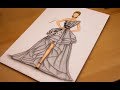 تعليم رسم وتصميم فستان سهرة مميز خطوة بخطوة - How to draw a dress