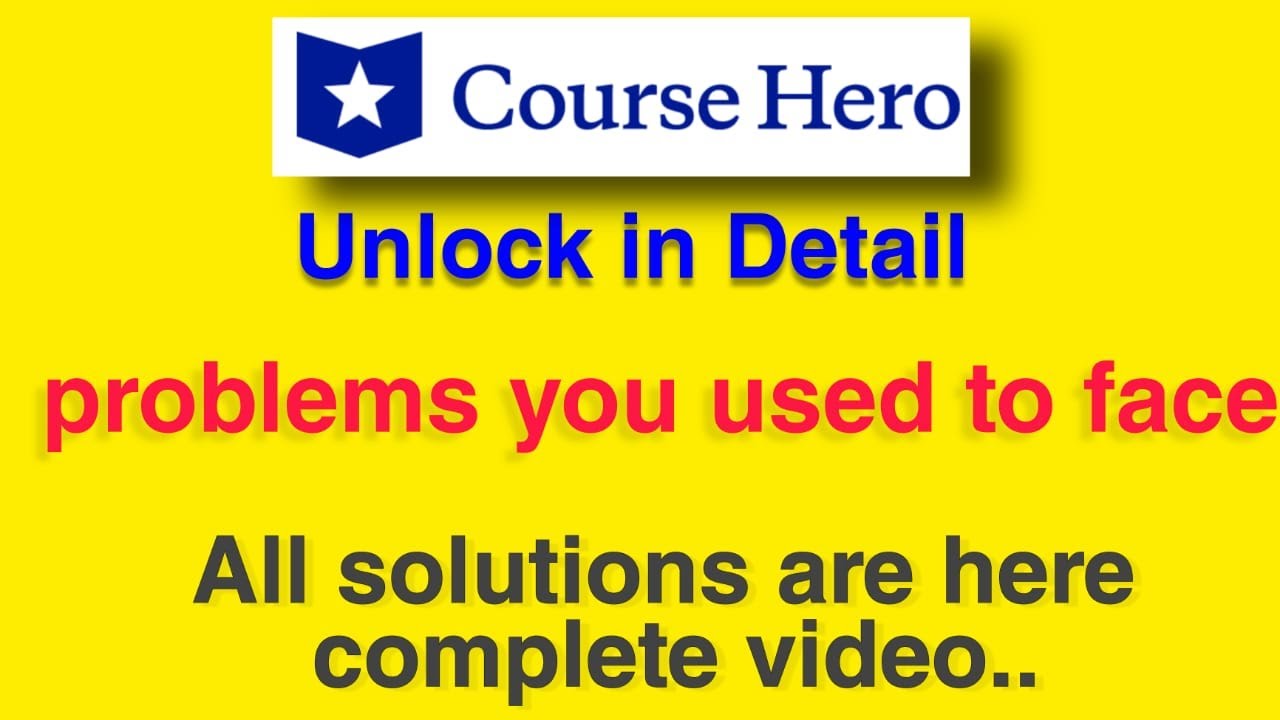 course hero unlock free complete video easy way YouTube