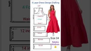 4 Layer Dress Design Drafting Size 34 Modhura