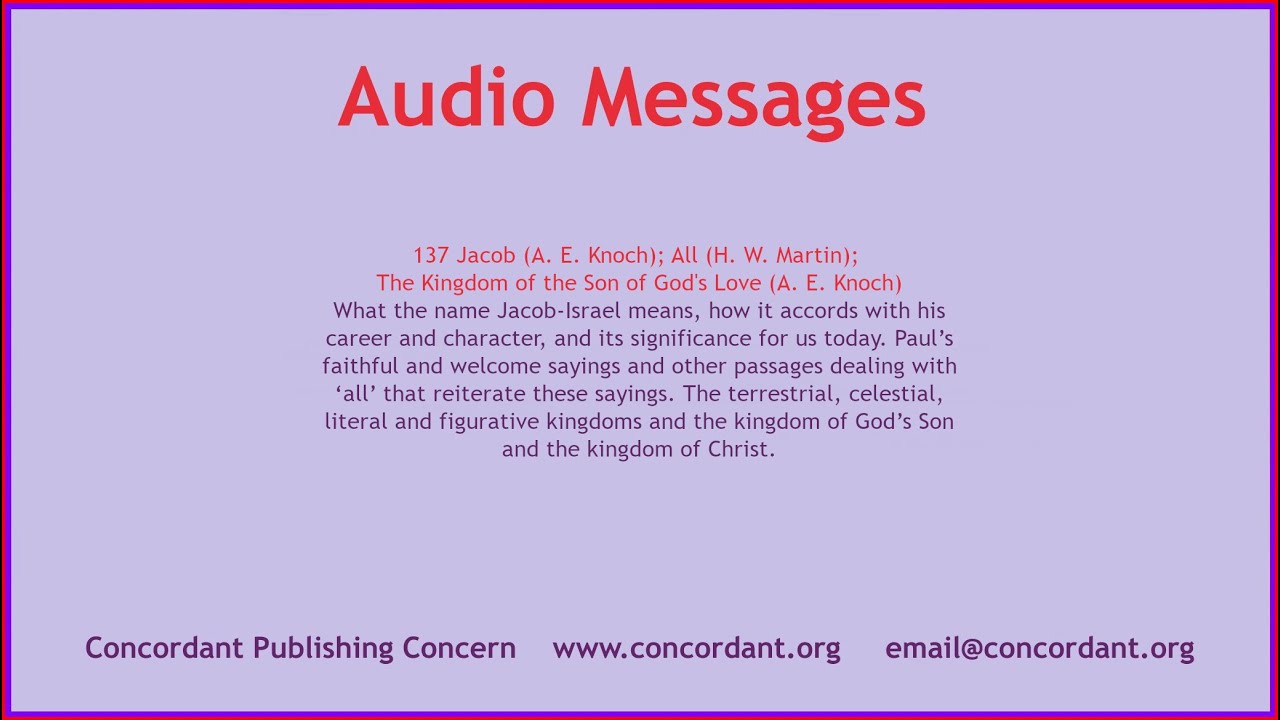 137 Jacob (A. E. Knoch); All (H. W. Martin)