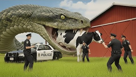 Fearless Rescue Team Confronts Giant Python to Save a Cow