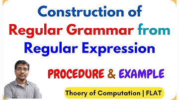 2.29 Construction of Regular Grammar from Regular Expression | RE to RG | Procedure | Example | TOC