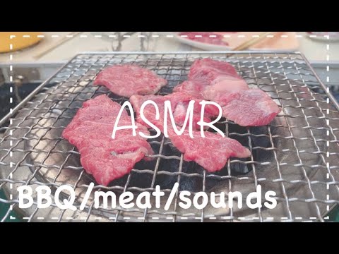 【ASMR＊にく】家族でBBQしてみた。/fire sound/お肉を焼く音/いい音なのでぜひ聞いてみてください😳
