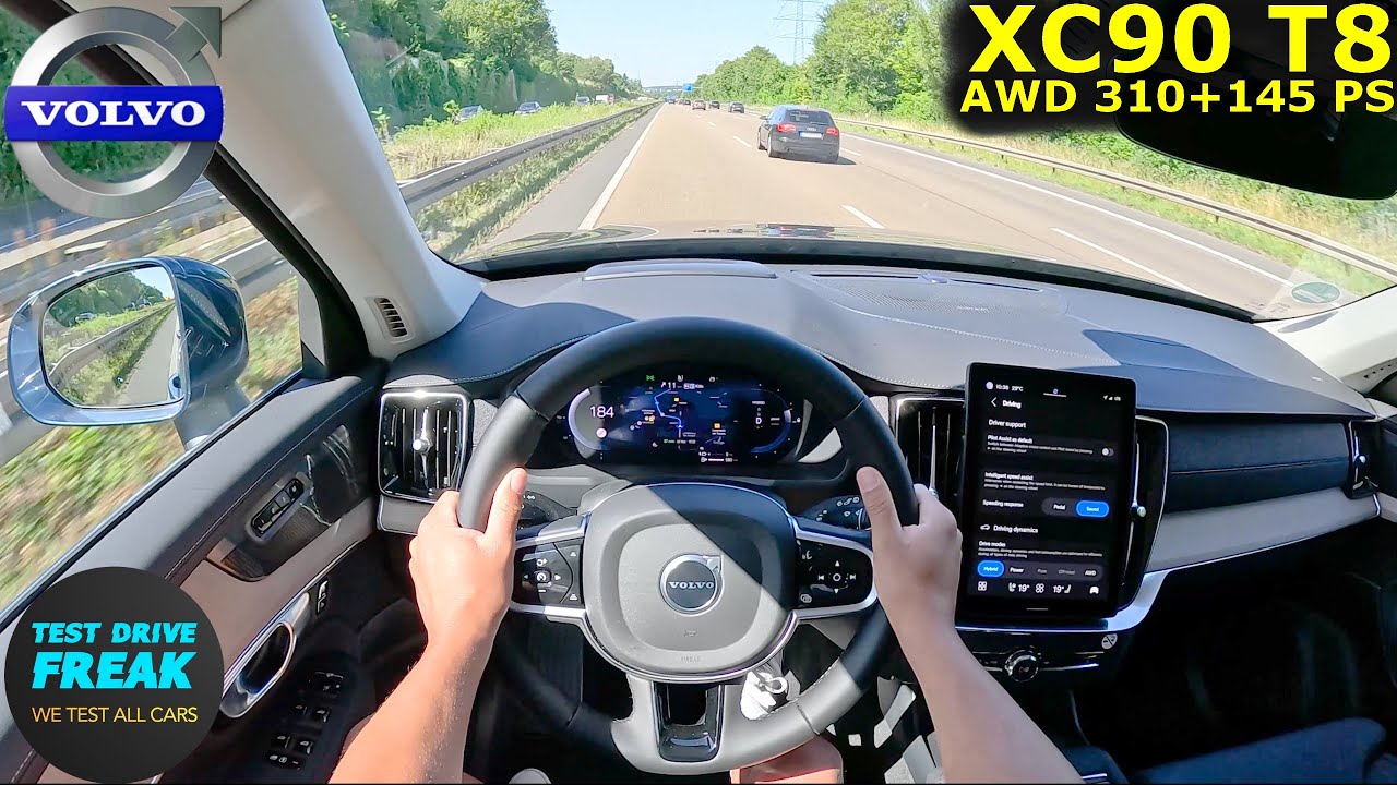 2025 Volvo XC90 T8 Recharge AWD (455 PS) TOPSPEED POV 🚀Autobahn Drive | No Speed Limit