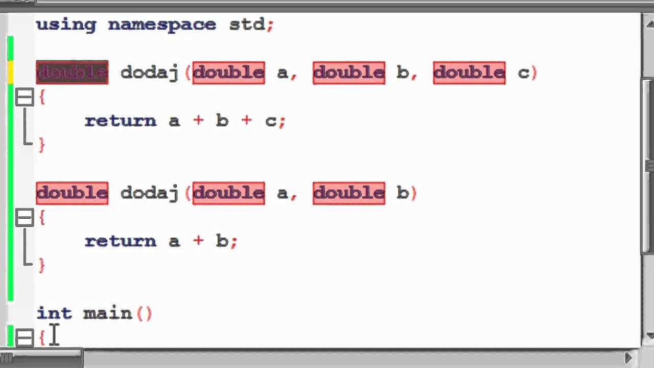 Kurs C++ 17: Przeciążanie funkcji - YouTube