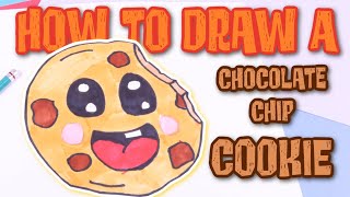Let&#39;s Draw a Chocolate Chip Cookie together Step by Step