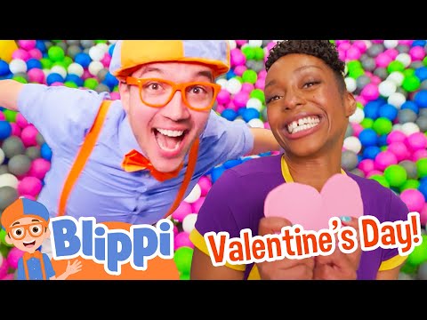 Blippi and Meekah's Valentine's Day at the Indoor Playground! Friendship Stories for Kids