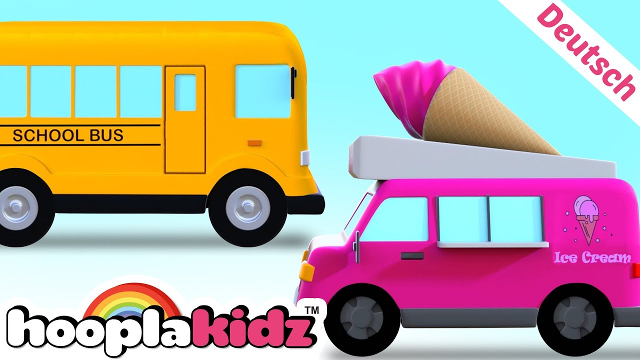 ⁣Auto Cartoons | Lernen Sie Farben mit Fahrzeug | Zeichentrickfilm für Kinder | HooplaKidz Deutsch